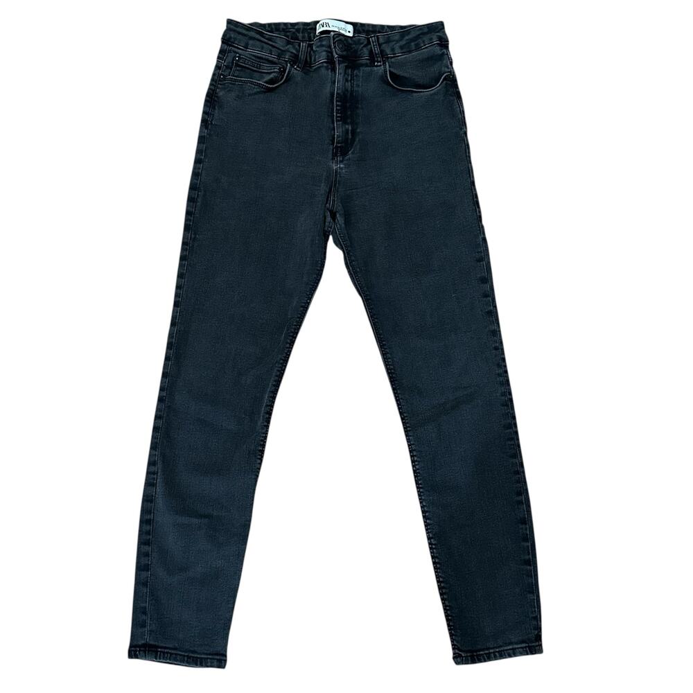 Zara Women Charcoal High Rise 5 Pocket Design Skinny Jean Size 10